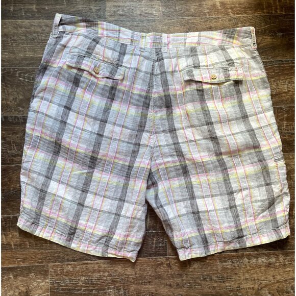 Tommy Bahama Relax Linen Shorts Men's 42 Plaid - Picture 2 of 11